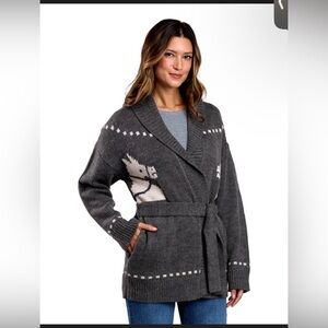 Stetson Horse Head Cardigan Sweater. Women's Oversized Small. New with tags!